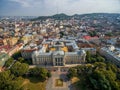 LVIV, UKRAINE - SEPTEMBER 12, 2016: Lviv Downtown with Ivan Franko National University of Lviv and Ivan Franko Park