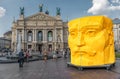 LVIV, UKRAINE - SEPTEMBER 09, 2016: Lviv National Academic theatre of opera and ballet named after Solomiya Krushelnytska. Yellow