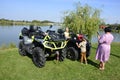 ATVs car parked lakeside