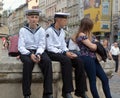 Young navy Ukrainian cadets