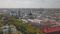 Lvov, Ukraine. Aerial City Lviv, Ukraine. Panorama of the old town. Dominican Royalty Free Stock Photo