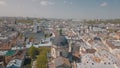 Lvov, Ukraine. Aerial City Lviv, Ukraine. Panorama of the old town. Dominican Royalty Free Stock Photo