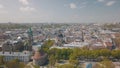 Lvov, Ukraine. Aerial City Lviv, Ukraine. Panorama of the old town. Dominican Royalty Free Stock Photo