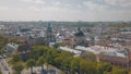 Lvov, Ukraine. Aerial City Lviv, Ukraine. Panorama of the old town. Dominican Royalty Free Stock Photo