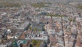 Lvov, Ukraine. Aerial City Lviv, Ukraine. Panorama of the old town. Dominican Royalty Free Stock Photo