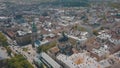 Lvov, Ukraine. Aerial City Lviv, Ukraine. Panorama of the old town. Dominican Royalty Free Stock Photo