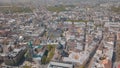 Lvov, Ukraine. Aerial City Lviv, Ukraine. Panorama of the old town. Dominican Royalty Free Stock Photo