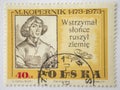 Kopernik portrait on a stamp. Poland 1951 Royalty Free Stock Photo