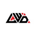 LWD triangle letter logo design with triangle shape. LWD triangle logo design monogram. LWD triangle vector logo template with red Royalty Free Stock Photo