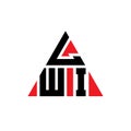 LWI triangle letter logo design with triangle shape. LWI triangle logo design monogram. LWI triangle vector logo template with red