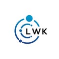 LWK letter technology logo design on white background. LWK creative initials letter IT logo concept. LWK letter design Royalty Free Stock Photo