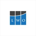 LWO letter logo design on WHITE background. LWO creative initials letter logo concept. LWO letter design Royalty Free Stock Photo