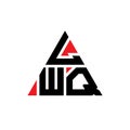 LWQ triangle letter logo design with triangle shape. LWQ triangle logo design monogram. LWQ triangle vector logo template with red Royalty Free Stock Photo