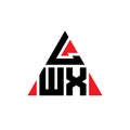 LWX triangle letter logo design with triangle shape. LWX triangle logo design monogram. LWX triangle vector logo template with red Royalty Free Stock Photo
