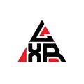LXR triangle letter logo design with triangle shape. LXR triangle logo design monogram. LXR triangle vector logo template with red Royalty Free Stock Photo