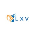 LXV credit repair accounting logo design on WHITE background. LXV creative initials Growth graph letter logo concept. LXV business