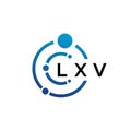 LXV letter technology logo design on white background. LXV creative initials letter IT logo concept. LXV letter design