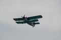 LY-MHC Antonov AN-2 airplane over the rhine valley in Switzerland