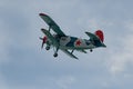 LY-MHC Antonov AN-2 airplane over the rhine valley in Switzerland