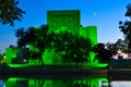 Lyabi Hauz at night is located in the historical part of Bukhara,. Royalty Free Stock Photo