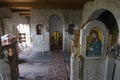 Lyadova, Ukraine, 09-08-2018: The interior of the cave temple of Lyadova Monastery, which is located in Vinnytsia region of Ukrain