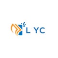 LYC credit repair accounting logo design on WHITE background. LYC creative initials Growth graph letter logo concept. LYC business