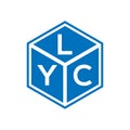 LYC letter logo design on black background. LYC creative initials letter logo concept. LYC letter design