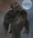 Lycan Werewolf against the background of the full moon 3d illustration