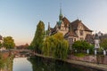 Lycee International des Pontonniers viewed during sunrise in Strasbourg, France