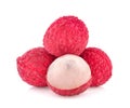 Lychee, clipping path, isolated on white background, full depth of field Royalty Free Stock Photo