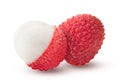 Lychee, clipping path, isolated on white Royalty Free Stock Photo