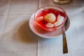 Lychee , coconut jelly and jelly in syrup Royalty Free Stock Photo