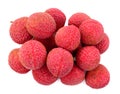 Lychee. Fresh lychees isolated on white background Royalty Free Stock Photo