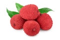 Lychee fruit isolated on white background with clipping path and full depth of field Royalty Free Stock Photo