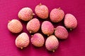 Lychee fruit (litchi, liechee, or lichee) Royalty Free Stock Photo