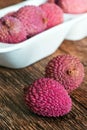 Lychee fruit (litchi, liechee, or lichee) Royalty Free Stock Photo