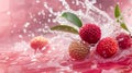 Lychee Splash: Fresh Fruit in Water Royalty Free Stock Photo