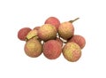 The lychee fruit with white back ground Royalty Free Stock Photo