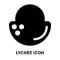 Lychee icon vector isolated on white background, logo concept of