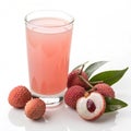 Lychee Juice Isolated on White Background Royalty Free Stock Photo