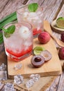 Lychee juicy punch drink in glass Royalty Free Stock Photo