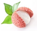 Lychee with leaves