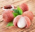 Lychee with leaves