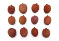 Lychee, Litchi fruits isolated on the white background