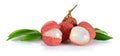 Lychee or Litchi isolated on the white background Royalty Free Stock Photo