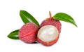 Lychee or Litchi isolated on the white background