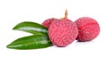 Lychee or Litchi isolated on the white background Royalty Free Stock Photo