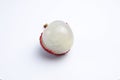 Lychee peeled on a white background Royalty Free Stock Photo