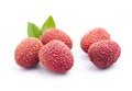 Lychees fruit with leaves