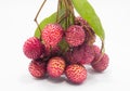 Lychees isolated red on the white background. Royalty Free Stock Photo